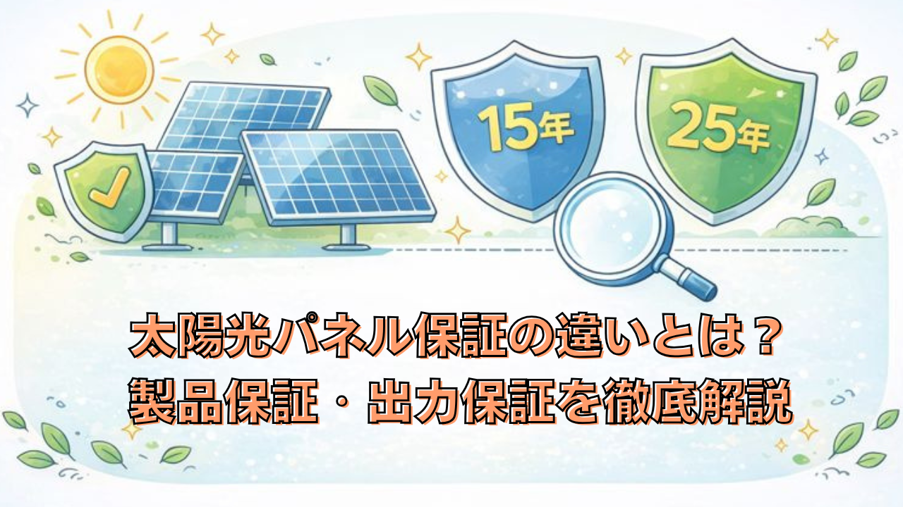 太陽光パネル保証を比較|製品保証・出力保証の期間と選び方完全ガイド アイキャッチ画像