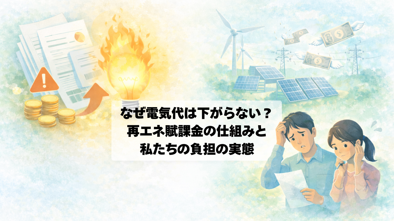 【知らないと損】電気代高騰を招く再エネ賦課金の仕組みと節約視点 アイキャッチ画像
