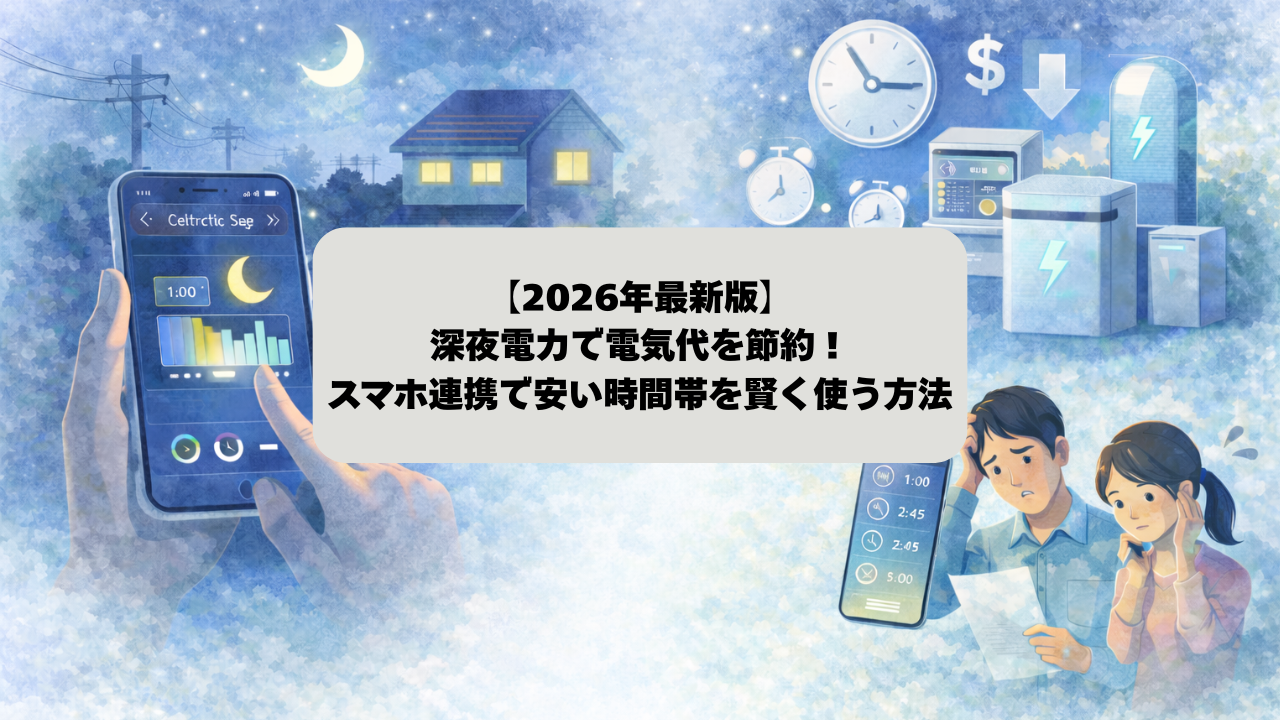 電気代を変える深夜電力活用方法:スマホ連携で安い時間帯を狙う アイキャッチ画像