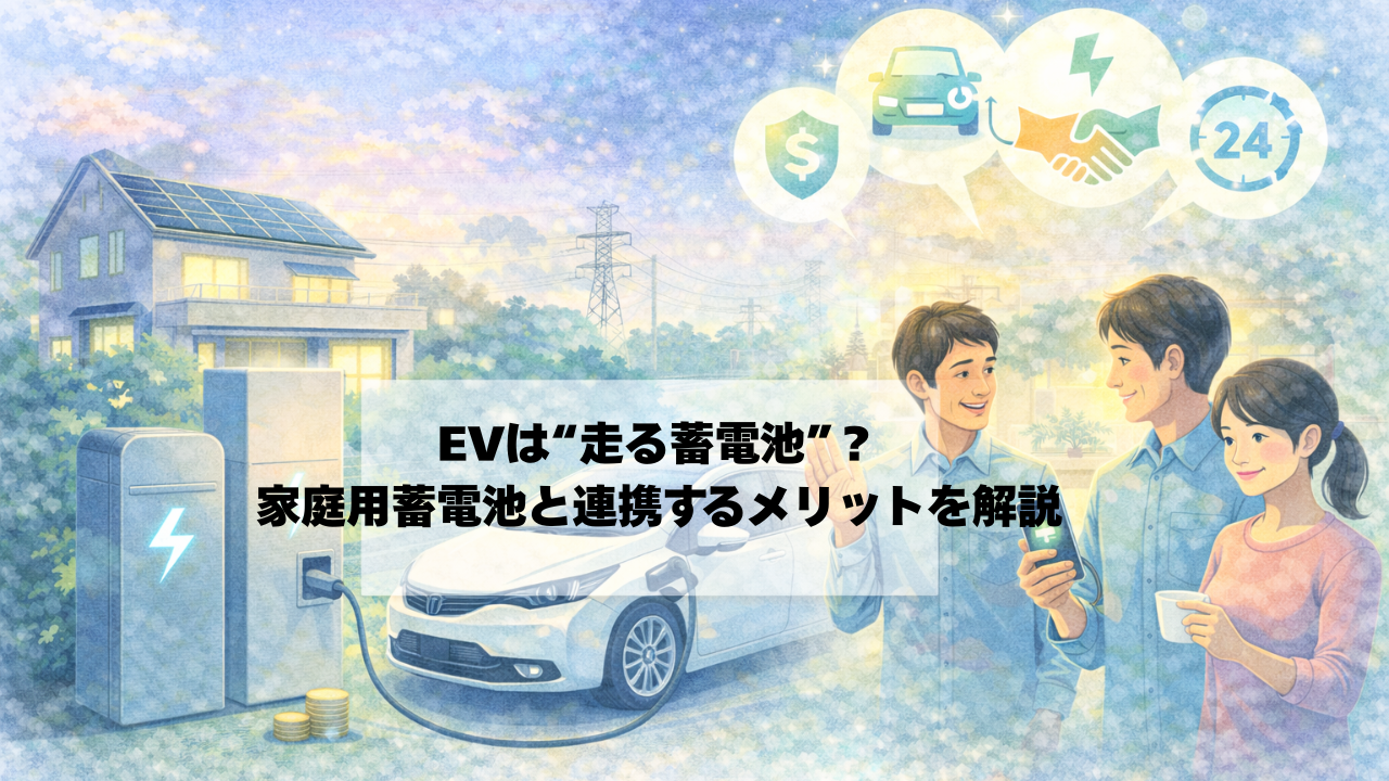 【2026年最新】高性能住宅時代に必須?蓄電池EV接続のメリット解説 アイキャッチ画像