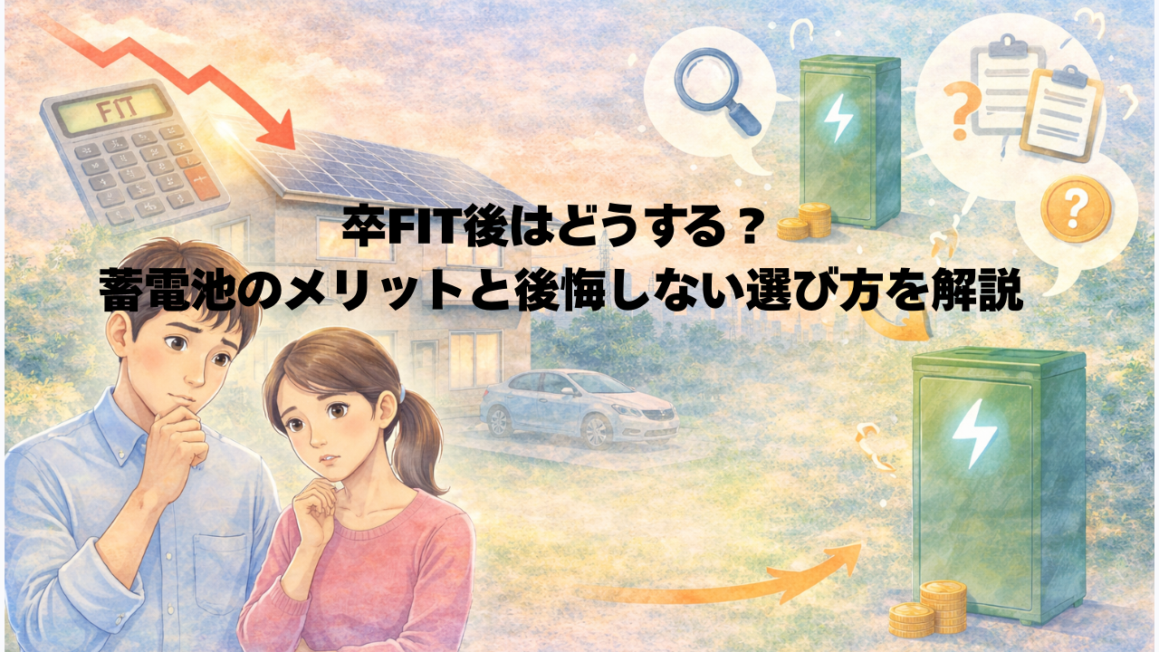 【必読】卒FITで損する前に|蓄電池の検討ポイントと注意点 アイキャッチ画像