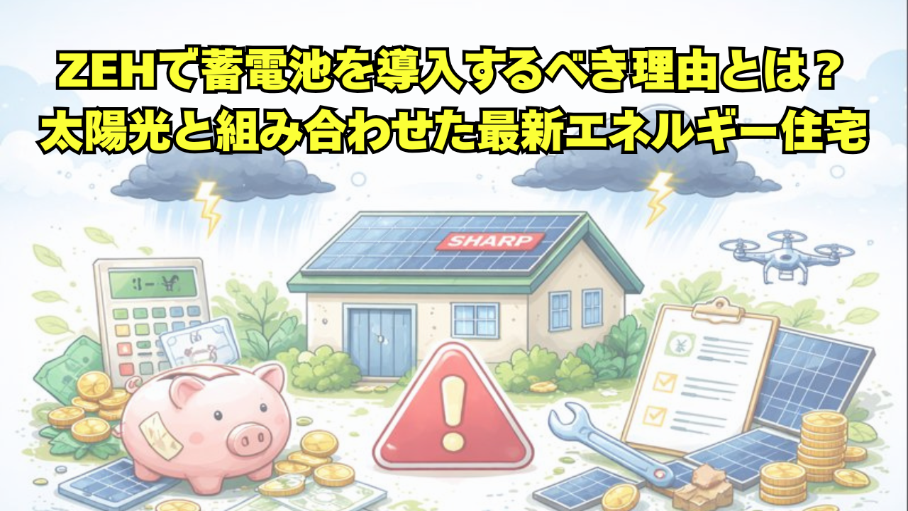 ZEHで蓄電池を導入するべき理由とは?太陽光と組み合わせた最新エネルギー住宅 アイキャッチ画像