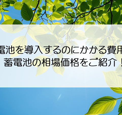 蓄電池を導入するのにかかる費用は？蓄電池の相場価格をご紹介！ アイキャッチ画像