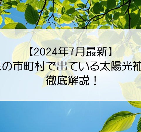 【2024年7月最新】静岡県の市町村で出ている太陽光補助金を徹底解説！ アイキャッチ画像