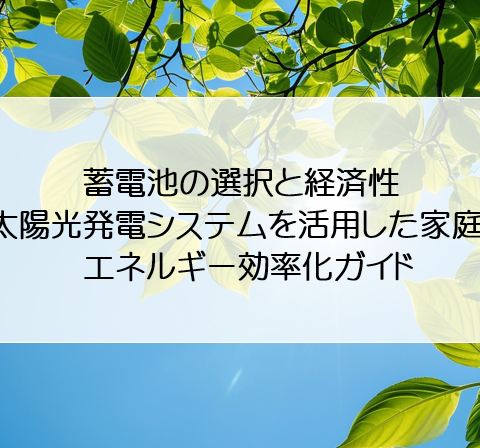 蓄電池の選択と経済性：太陽光発電システムを活用した家庭のエネルギー効率化ガイド アイキャッチ画像