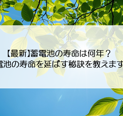 【最新】蓄電池の寿命は何年？蓄電池の寿命を延ばす秘訣を教えます！ アイキャッチ画像