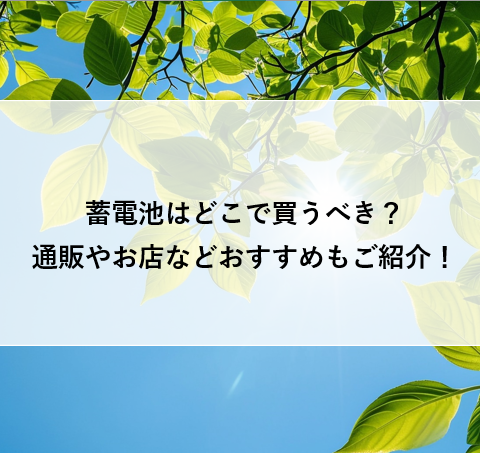 蓄電池はどこで買うべき？通販やお店などおすすめもご紹介！ アイキャッチ画像