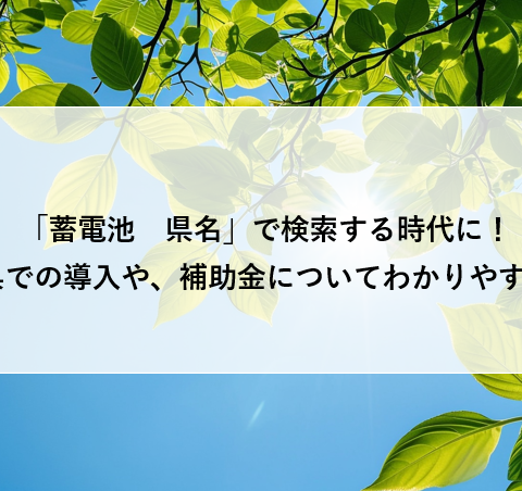 「蓄電池 県名」で検索する時代に!静岡県での導入や、補助金についてわかりやすく解説 アイキャッチ画像
